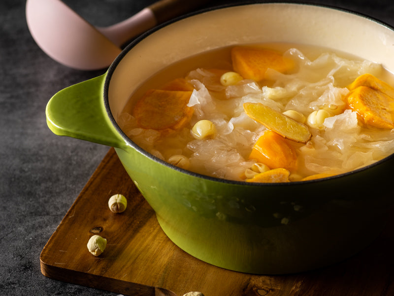 地瓜蓮子雪耳甜湯(食譜影片) | Lotus Seed Soup with Sweet Potato and White Fungus